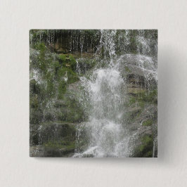 La Chute Waterfall in Forillon National Park Vierkante Button 5,1 Cm