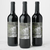 La Chute Waterfall in Forillon National Park Wijn Etiket (Flessen)