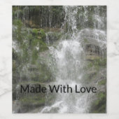 La Chute Waterfall in Forillon National Park Wijn Etiket (Enkel label)