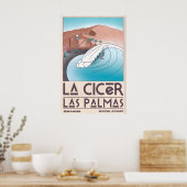 La Cicer Surfing Print Retro Strand Scene (Las (Keuken)