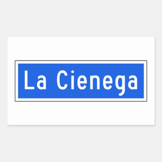 La Cienega Boulevard, Los Angeles, CA Street Sign Rechthoekige Sticker (Voorkant)