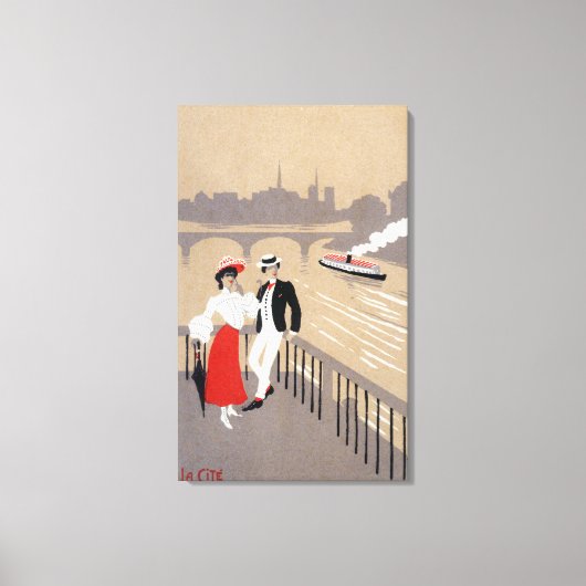 La Cite Art Deco Scene Canvas Afdruk (Voorkant)
