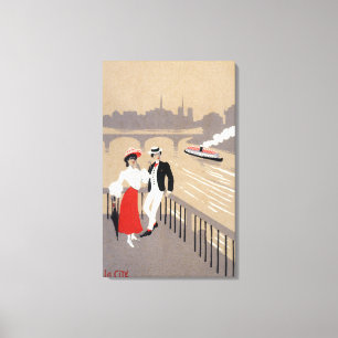 La Cite Art Deco Scene Canvas Afdruk