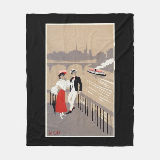 La Cite Art Deco Scene Fleece Deken (Voorkant)