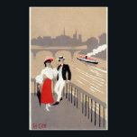 La Cite Art Deco Scene Poster<br><div class="desc">La Cite Art Deco Scene of Couple Watching Ribreedat - Parijs, Frankrijk werd in 1912 opgericht. Dit afbeelding toont beelden uit Parijs, Frankrijk.</div>