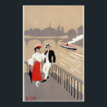 La Cite Art Deco Scene Poster<br><div class="desc">La Cite Art Deco Scene of Couple Watching Ribreedat - Parijs,  Frankrijk werd in 1912 opgericht. Dit afbeelding toont beelden uit Parijs,  Frankrijk.</div>