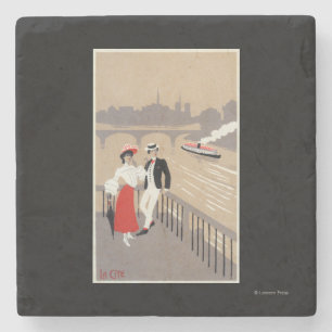 La Cite Art Deco Scene Stenen Onderzetter