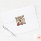 La Cite Art Deco Scene Vierkante Sticker (Envelop)