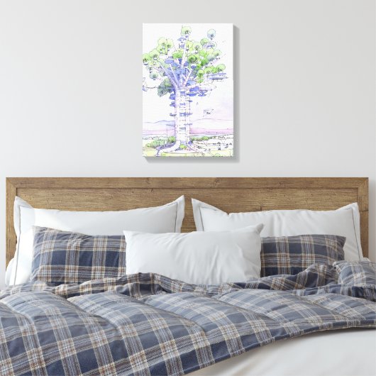 La citta' albero canvas afdruk (Insitu (Slaapkamer))