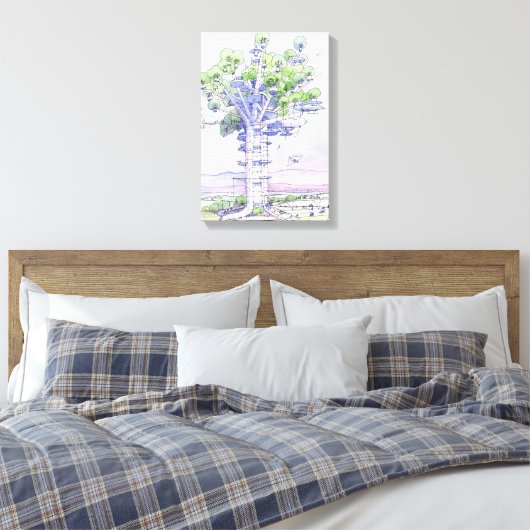 La citta' albero canvas afdruk (Insitu (Slaapkamer))