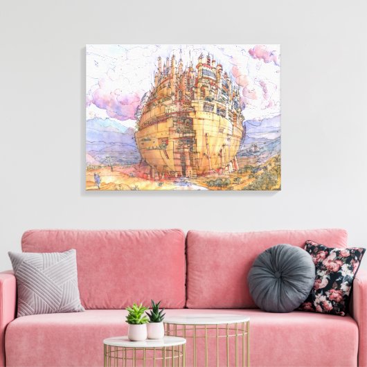 La citta' sferica canvas afdruk (Insitu (Woonkamer))