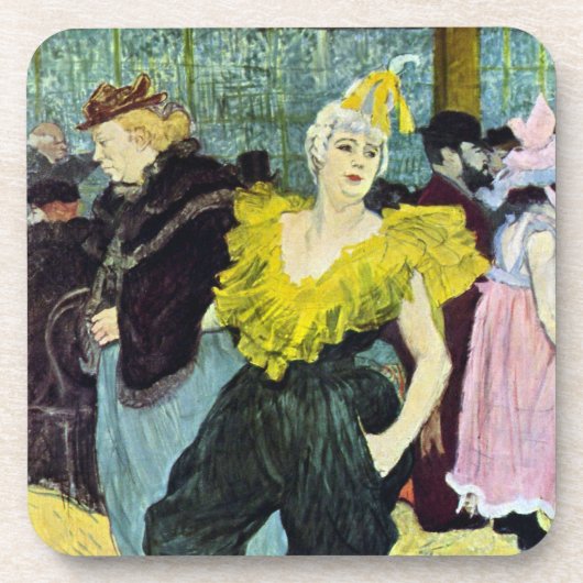 La Clownesse Cha-U-Kao van Toulouse Lautrec Bier Onderzetter (Voorkant)