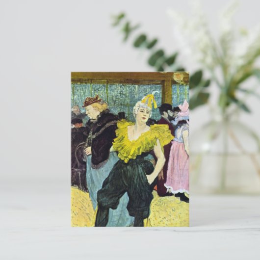 La Clownesse Cha-U-Kao van Toulouse Lautrec Briefkaart (Staand voorkant)