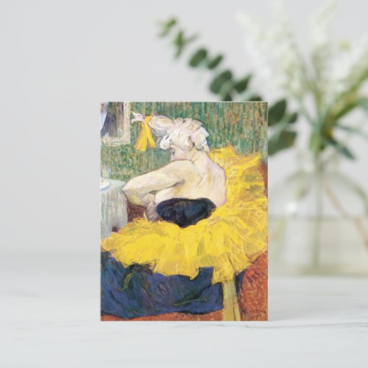 La Clownesse Cha-U-Kao van Toulouse Lautrec Briefkaart (Staand voorkant)