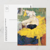 La Clownesse Cha-U-Kao van Toulouse Lautrec Briefkaart (Voorkant / Achterkant)