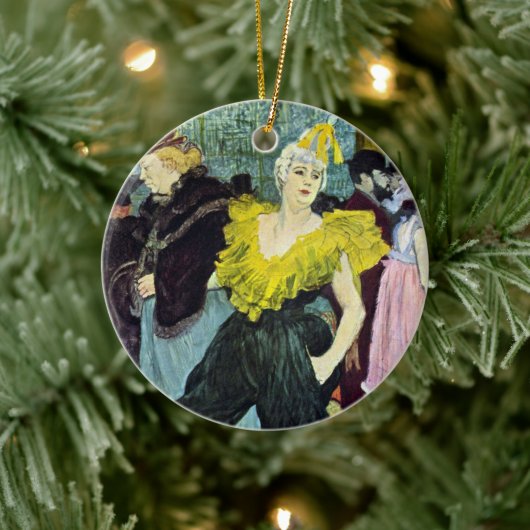 La Clownesse Cha-U-Kao van Toulouse Lautrec Keramisch Ornament (Boom)