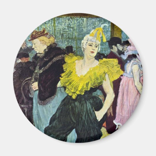 La Clownesse Cha-U-Kao van Toulouse Lautrec Magneet (Voorkant)