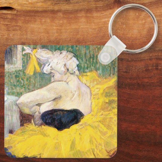 La Clownesse Cha-U-Kao van Toulouse Lautrec Sleutelhanger (Achterkant)