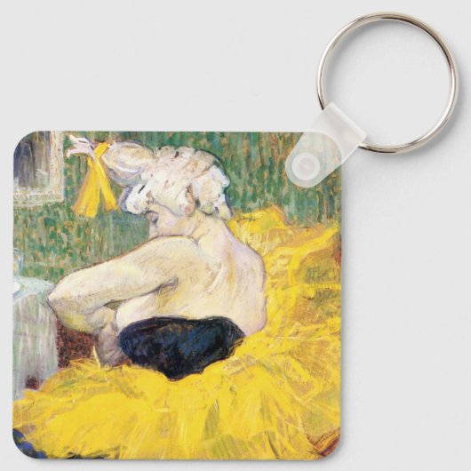 La Clownesse Cha-U-Kao van Toulouse Lautrec Sleutelhanger (Achterkant)