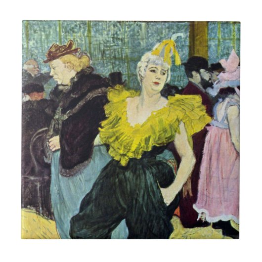 La Clownesse Cha-U-Kao van Toulouse Lautrec Tegeltje (Voorkant)