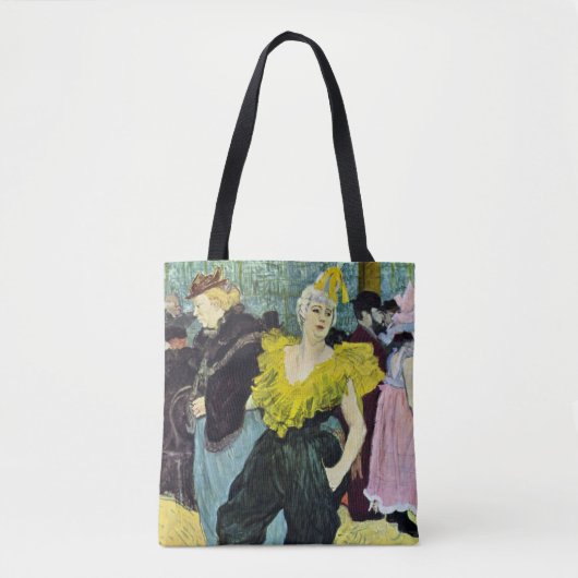 La Clownesse Cha-U-Kao van Toulouse Lautrec Tote Bag (Voorkant)