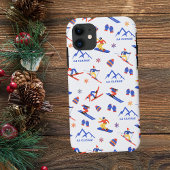 La Clusaz Frankrijk Ski Snowboard patroon Case-Mate iPhone Case