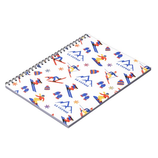 La Clusaz Frankrijk Ski Snowboard patroon Notitieboek (Linkerzijde)