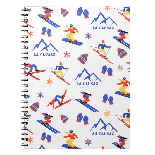 La Clusaz Frankrijk Ski Snowboard patroon Notitieboek (Voorkant)