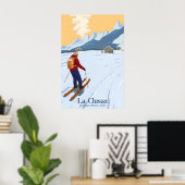 La Clusaz Skigebied Reisposter Poster (Thuiskantoor)
