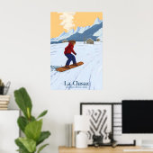 La Clusaz Sneeuwboarden Reisposter Poster (Thuiskantoor)
