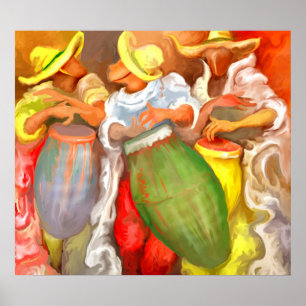 "La Comparsa" hoog contrast Poster
