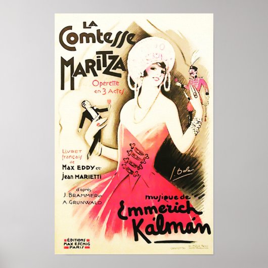 La Comtesse Maritza Vintage Poster (Voorkant)