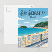 La Concha-strand Spanje Briefkaart (Voorkant / Achterkant)