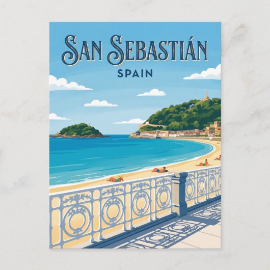 La Concha-strand Spanje Briefkaart (Voorkant)