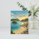 La Concha-strand Spanje Briefkaart (Staand voorkant)