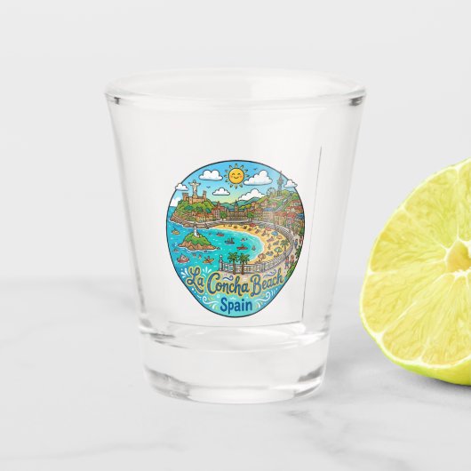La Concha-strand Spanje Shot Glas (Voorkant)
