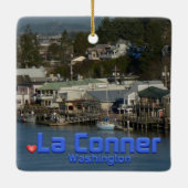 La Conner WA Keramisch Ornament (Achterkant)