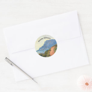 La Corniche bij Monaco door Claude Monet Ronde Sticker