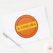 La Coruña City Pride Embleem – Spaanse identiteit Ronde Sticker (Envelop)