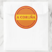 La Coruña City Pride Embleem – Spaanse identiteit Ronde Sticker (Tas)
