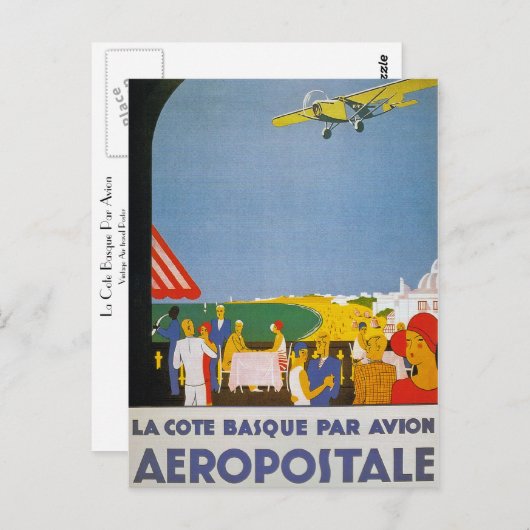La Cote Basque Par Avion Briefkaart (Voorkant / Achterkant)