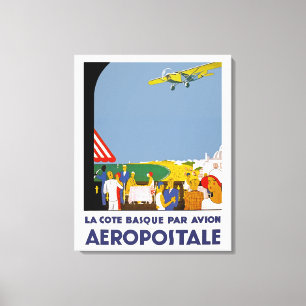 La Cote Basque Par Avion Canvas Afdruk