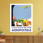 La Cote Basque Par Avion Canvas Afdruk (Insitu (Woonkamer))