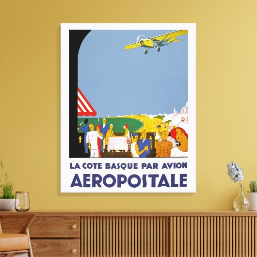 La Cote Basque Par Avion Canvas Afdruk (Insitu (Woonkamer))