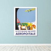 La Cote Basque Par Avion Canvas Afdruk (Insitu (Houten vloer))