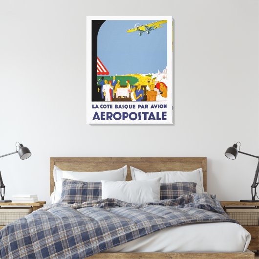 La Cote Basque Par Avion Canvas Afdruk (Insitu (Slaapkamer))