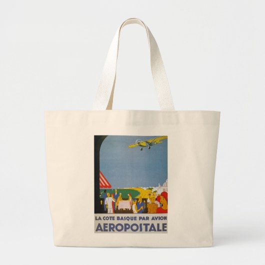 La Cote Basque Par Avion Grote Tote Bag (Voorkant)