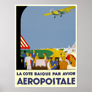 La Cote Basque Par Avion Poster