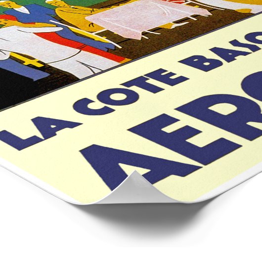 La Cote Basque Par Avion Poster (Hoek)