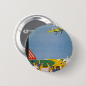 La Cote Basque Par Avion Ronde Button 5,7 Cm (Voorkant /achterkant)